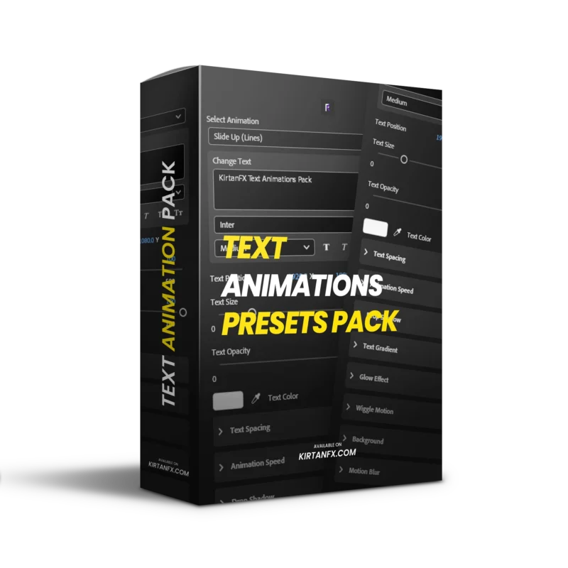 Text animation presets pack