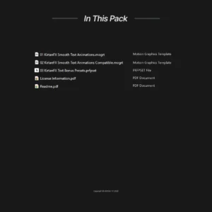 Text animation presets pack